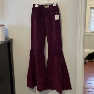 Free People wide flare faux suede pants
